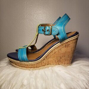Hush Puppies Color Block Wedge Espadrilles in Size 8.5.